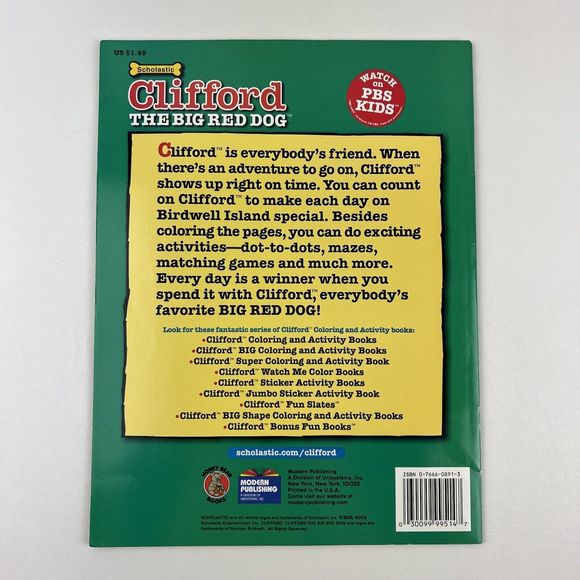Clifford the Big Red Dog Coloring Activity Book My Friend Scholastic y2k Kids 02 - Picture 2 of 4